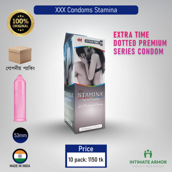 XXX Stamina Climax Control Dotted Condom - 10Pcs Pack