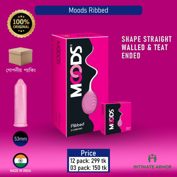 Moods Ribbed Premium Condom - 3Pcs Pack