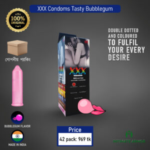 XXX Dotted Tasty Bubblegum Flavoured Coloured Condom - 42Pcs Pack