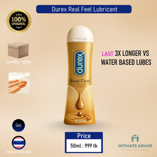 Durex Real Feel Intimate Lubricant | Silicone Based Lube Gel for Men & Women - 50ml (Thailand)