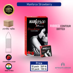 Manforce Xotic Strawberry 1500 Dotted Condom - 3Pcs Pack(India)