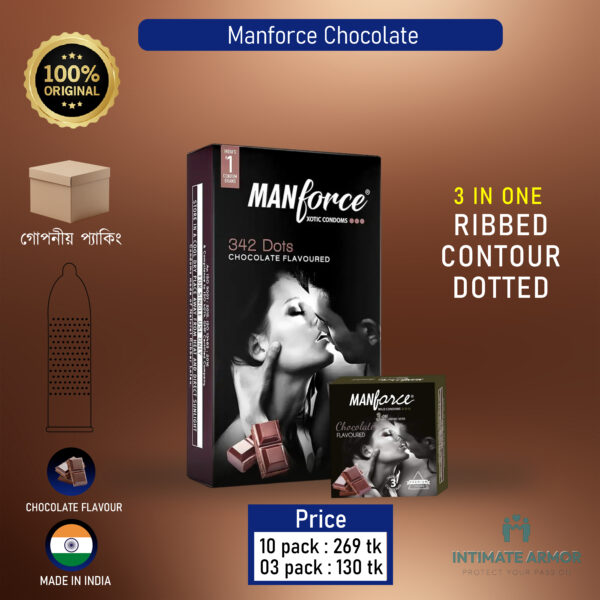 Manforce 342 Dots Xotic Condom | Flavour Chocolate 10's Pack