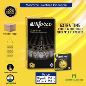 Manforce Overtime Pineapple 3in1 (Ribbed, Contour, Dotted) Condom - 3Pcs Pack