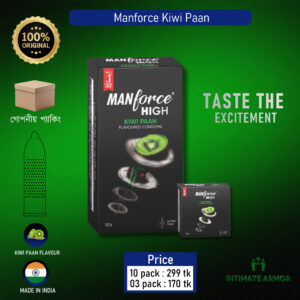 Manforce High Kiwi Paan Flavoured Ultra Thin With 0.05mm Thinness Condom - 3Pcs Pack