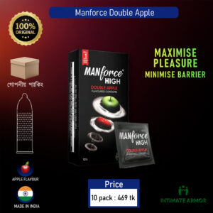 Manforce High Double Apple Flavoured Condom Ultra Thin Condom - 10Pcs Pack