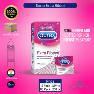 Durex Extra Ribbed Condom 3's Pack