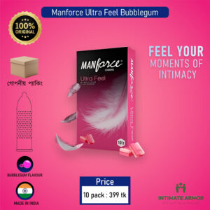 Manforce Ultra Feel Bubblegum Flavoured Condoms 10's Pack