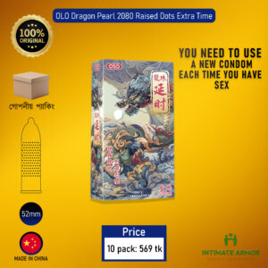 OLO Dragon Pearl 2080 Raised Dots Extra Time Condom - 10 Pcs