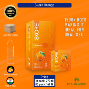 Skore Orange 1500+Dots Condoms 3's Pack