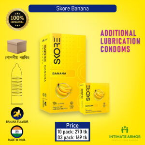 Skore Banana 1500+Dots Condoms 3's Pack