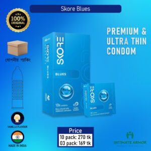 Skore Blues Vanilla Scented Coloured Condoms 10's Pack