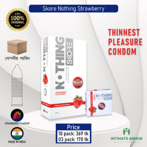 Skore Nothing Thinnest Strawberry Flavored Condoms 10pcs Pack