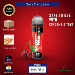 Skore Cherry Flavored Lube Water Based Lubricant Gel for Men & Women - 50ml