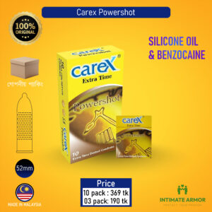 Carex Extra Time Powershot Dotted Condom - 3Pack(Made In Malaysia)
