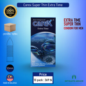 Carex Extra Time Super Thin Contoured Perfumed Condom - 10Pcs Pack