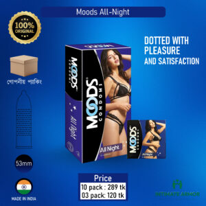 Moods All Night Climax Delay Condom - 10Pcs Pack(India)