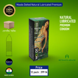 Moods Dotted Natural Lubricated Premium Condom - 12Pcs Pack(India)