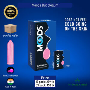 Moods Bubblegum Flavored Dotted Premium Condom - 12Pcs Pack